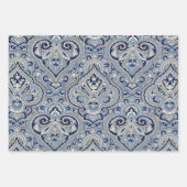 Paris Paisley Indigo Geschenkpapier Set (Vorderseite)
