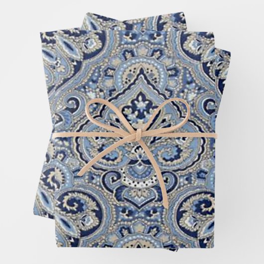 Paris Paisley Indigo Geschenkpapier Set (Beispiel)