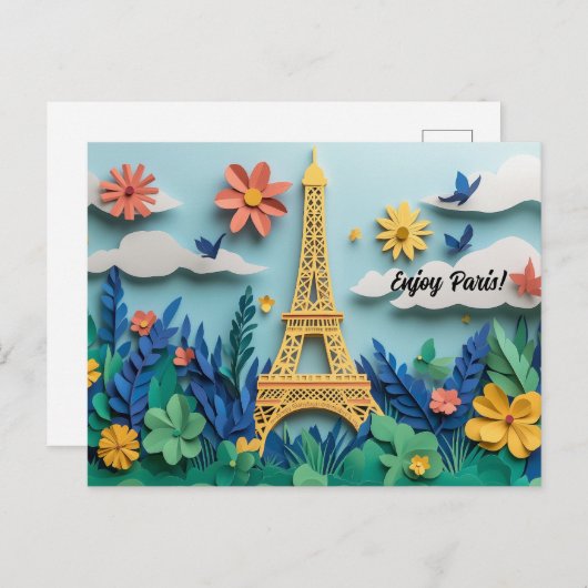 Paris Paper Quilling Art genießen Postkarte (Vorne/Hinten)