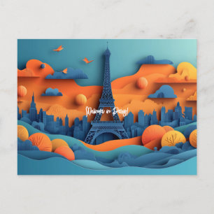 Paris Paper Quilling Travel Postkarte