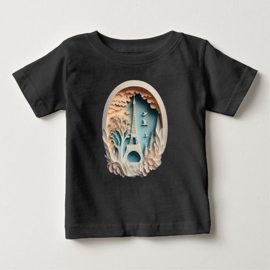 Paris Papercut Style Baby T-shirt (Vorderseite)