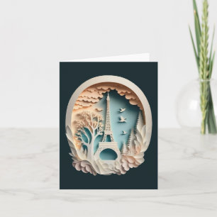 Paris Papercut Style Faltkarte Karte