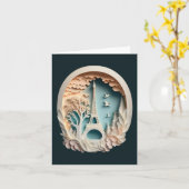 Paris Papercut Style Faltkarte Karte (Gelbe Blume)