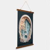 Paris Papercut Style Holz Topped Wall Tapestory Wandteppich Mit Holzrahmen (Gewinkelt)