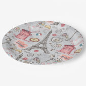 Paris-Papiertafel Pappteller (Schrägansicht)