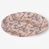 Paris-Papiertafel Pappteller (Schrägansicht)