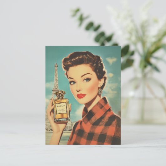 Paris Parfüm und Elegance Postkarte (Stehend Vorderseite)