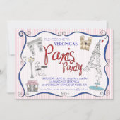 Paris-Party Einladung (Vorderseite)