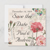 Paris Passionflower Rose Speichern Sie die Date Ma Magneteinladung (Vorderseite)