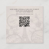 Paris Passport Wedding QR Begleitkarte (Vorderseite)