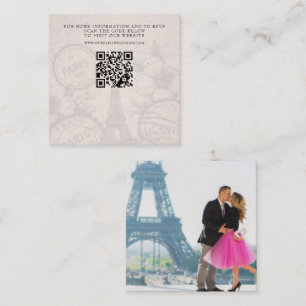 Paris Passport Wedding QR Begleitkarte
