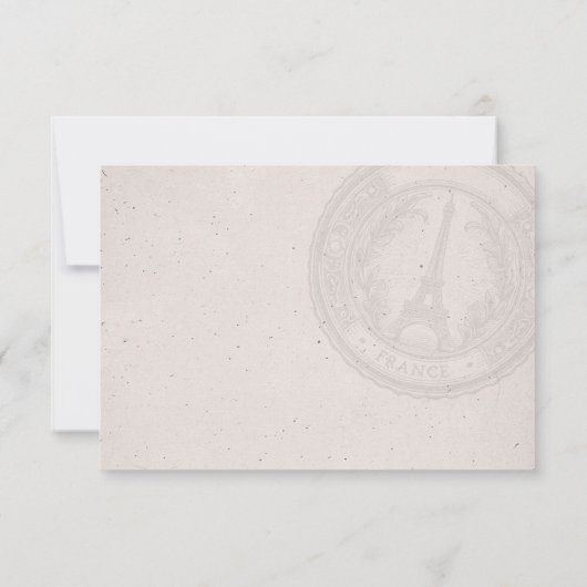 Paris Passport Wedding RSVP Card (Rückseite)