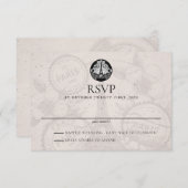 Paris Passport Wedding RSVP Card (Vorne/Hinten)
