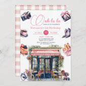 Paris Patisserie 1. Girl Birthday Party Einladung (Vorne/Hinten)