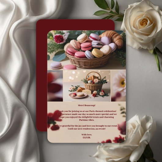 Paris Patisseries Macaroons Magazine Themed Dankeskarte