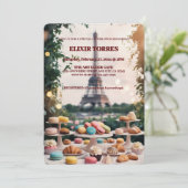 Paris Patisseries Macaroons Magazine Themed Einladung (Stehend Vorderseite)