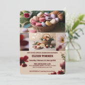 Paris Patisseries Macaroons Magazine Themed Einladung (Stehend Vorderseite)