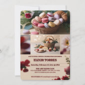 Paris Patisseries Macaroons Magazine Themed Einladung (Vorderseite)