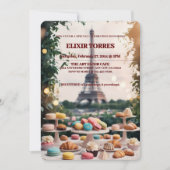Paris Patisseries Macaroons Magazine Themed Einladung (Vorderseite)