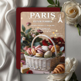 Paris Patisseries Macaroons Magazine Themed Einladung