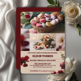Paris Patisseries Macaroons Magazine Themed Einladung