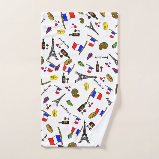 Paris Pattern Französisches Badezimmer Handtuch Se Badhandtuch Set (Handtuch)