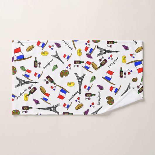Paris Pattern Französisches Badezimmer Handtuch Se Badhandtuch Set (Handtuch)