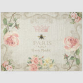 Paris Peach Pink Roses Decoupage Crafting Seidenpapier (Vorderseite)