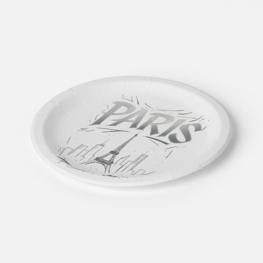 Paris Perfect Party (paper plate) Pappteller (Schrägansicht)