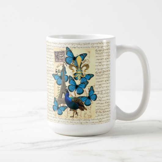 Paris, Pfau und Schmetterlinge Kaffeetasse (Rechts)