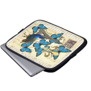 Paris, Pfau und Schmetterlinge Laptopschutzhülle