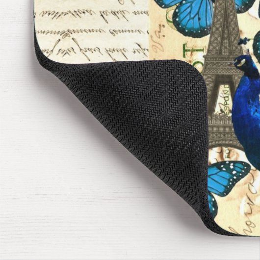 Paris, Pfau und Schmetterlinge Mousepad (Ecke)