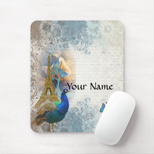 Paris-Pfaucollage Mousepad (Mit Mouse)