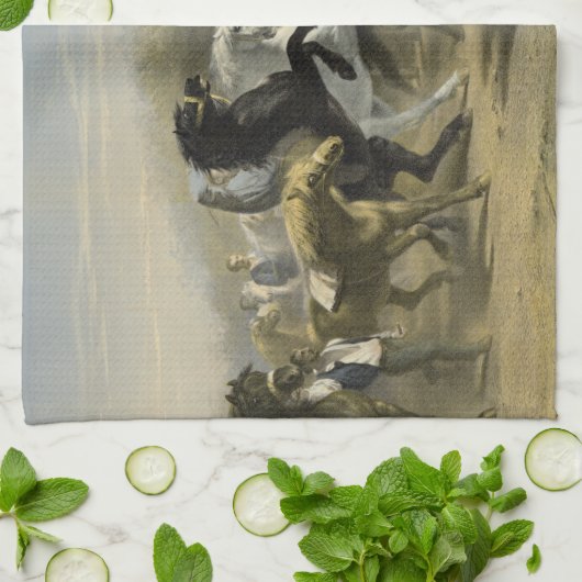 Paris-Pferdemarkt 1855 Geschirrtuch (Gefaltet)