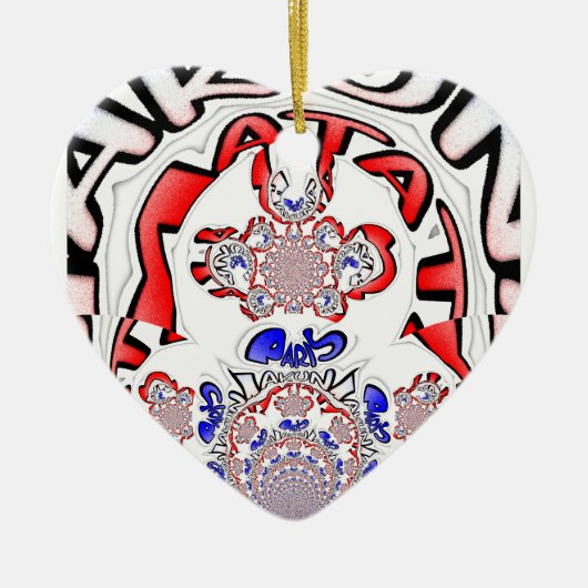 Paris phantastisches Textquotendesign Keramik Ornament (Vorne)