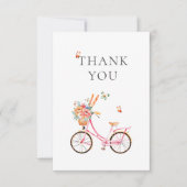 Paris Pink Bicycle Watercolor Gefallen Bag Dankeskarte (Vorderseite)