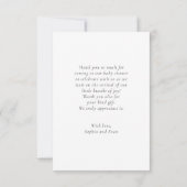 Paris Pink Bicycle Watercolor Gefallen Bag Dankeskarte (Rückseite)