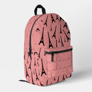 Paris Pink Eiffel Tower Bedruckter Rucksack