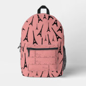 Paris Pink Eiffel Tower Bedruckter Rucksack (Vorderseite)