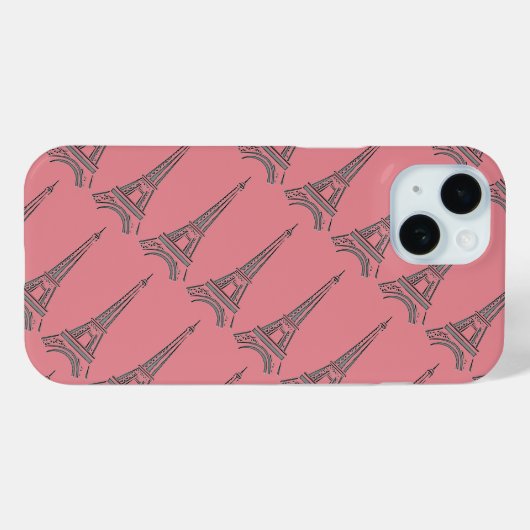 Paris Pink Eiffel Tower Case-Mate iPhone Hülle (Rückseite (Horizontal))
