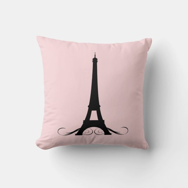 Paris Pink Eiffel Tower Kissen (Vorderseite)