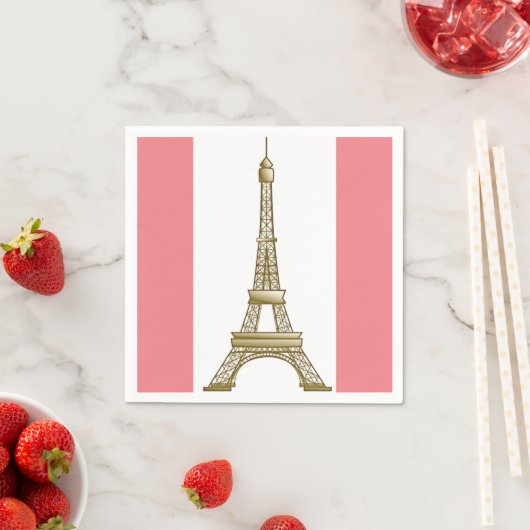 Paris Pink Eiffel Tower Paper Napkins Serviette (Beispiel)