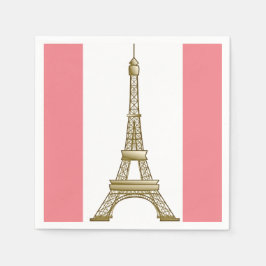 Paris Pink Eiffel Tower Paper Napkins Serviette