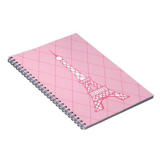 Paris Pink Eiffel Tower Student Class Notizblock (Rechte Seite)