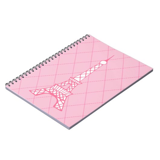 Paris Pink Eiffel Tower Student Class Notizblock (Linke Seite)