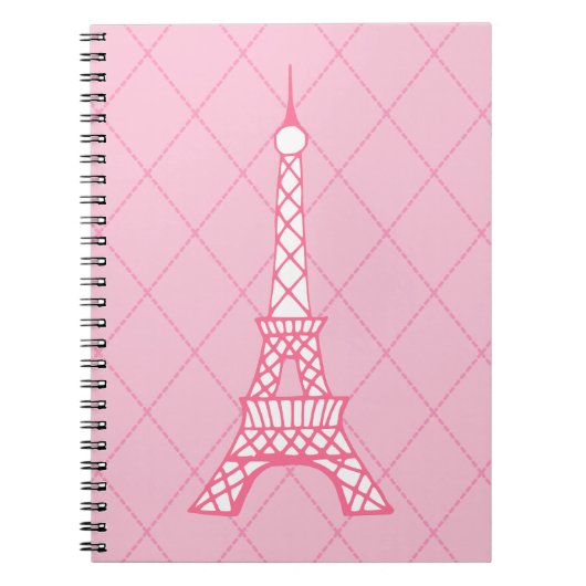 Paris Pink Eiffel Tower Student Class Notizblock (Vorderseite)