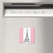 Paris Pink Eiffel Tower Theme Magnet (In Situ (Geschirrspüler))
