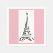 Paris Pink Eiffel Tower Theme Paper Napkins Serviette (Vorderseite)