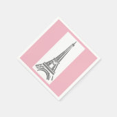 Paris Pink Eiffel Tower Theme Paper Napkins Serviette (Ecke)