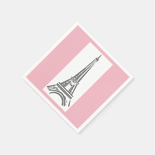 Paris Pink Eiffel Tower Theme Paper Napkins Serviette (Ecke)